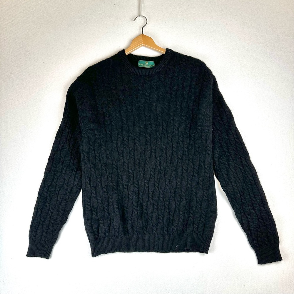 Embassy‎ Row Cashmere Cable Crew Sweater Office Preppy